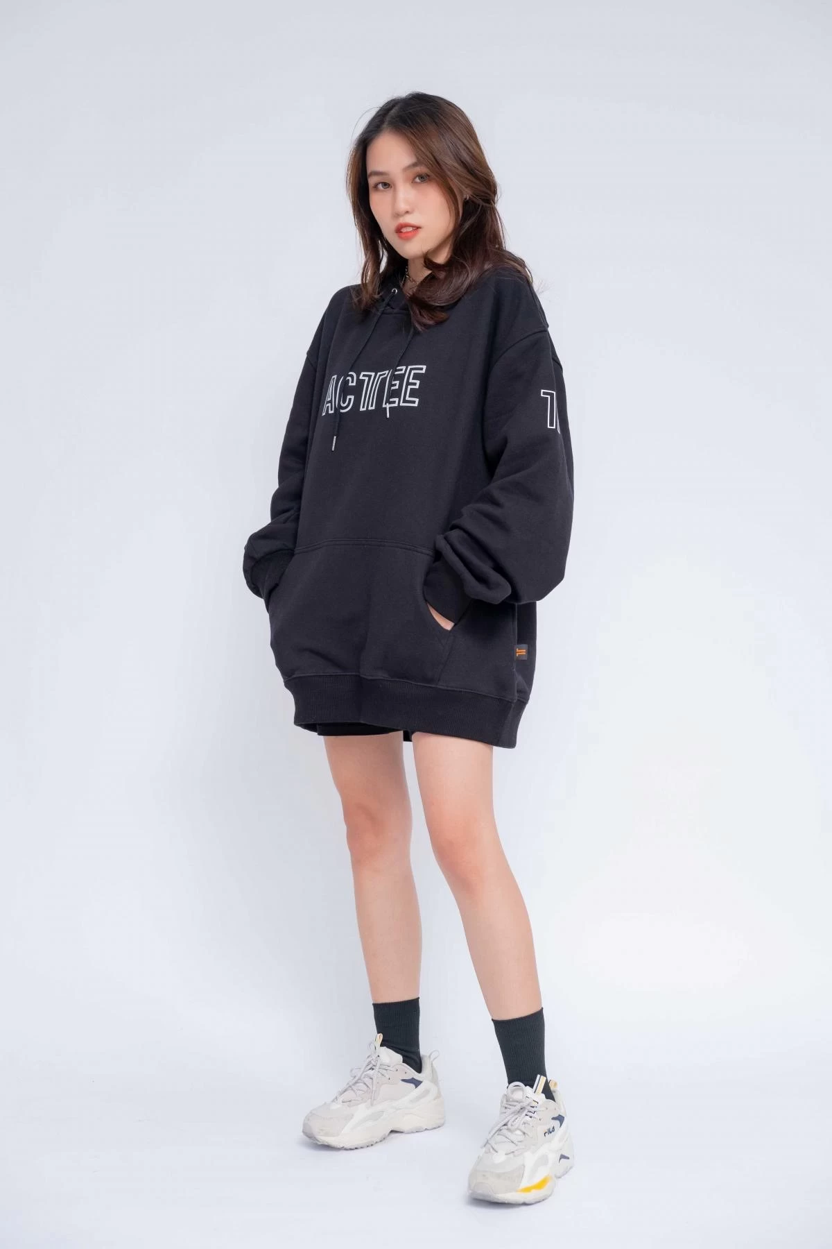 Gia Công Thời Trang Áo Hoodie Oversized Nữ Acttee Line11